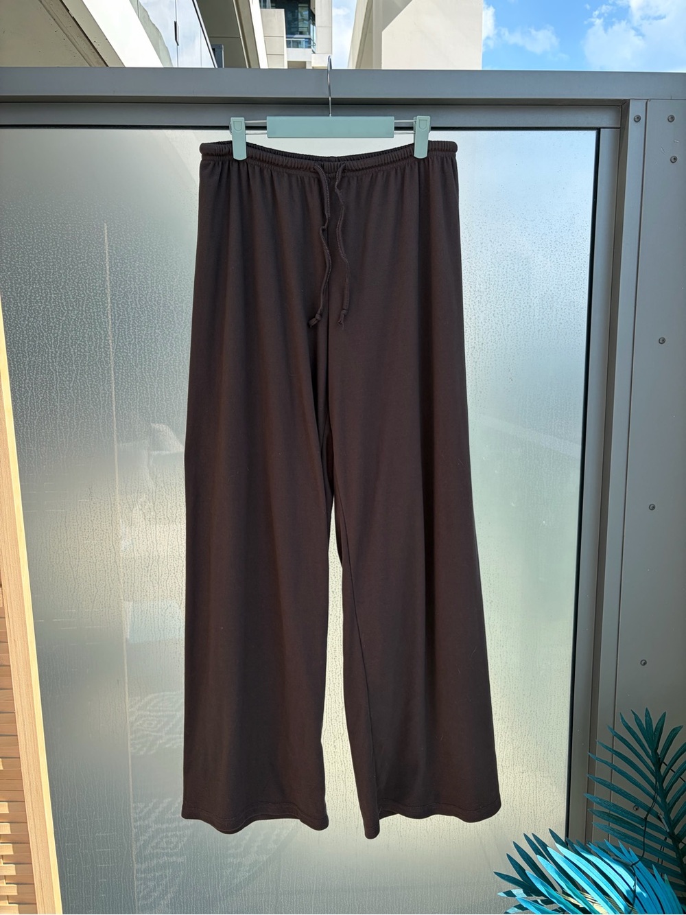 Soft Brown Tall Wide-Leg Drawstring Pants